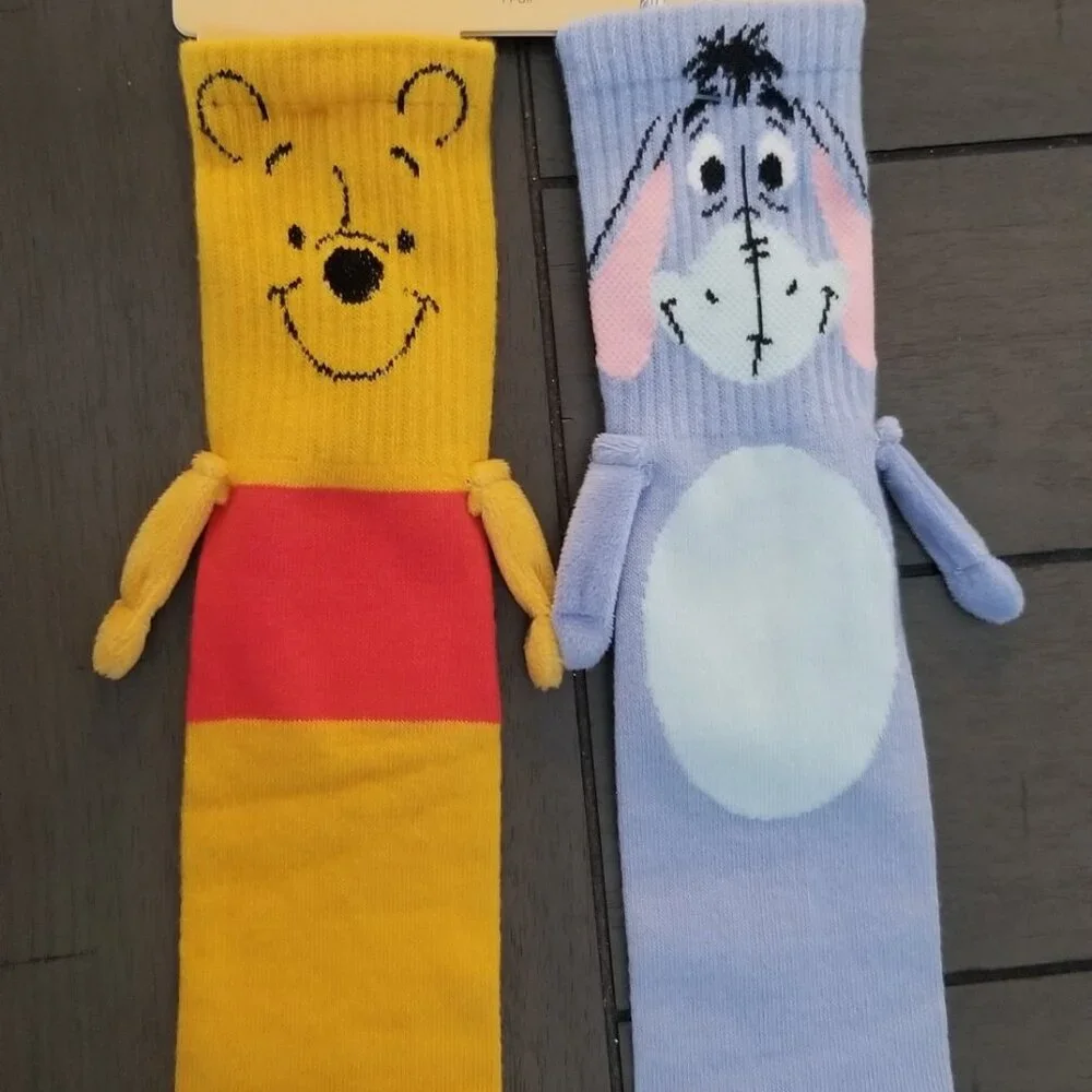Disney Winnie The Pooh & Eeyore Magnetic Women's Crew Socks